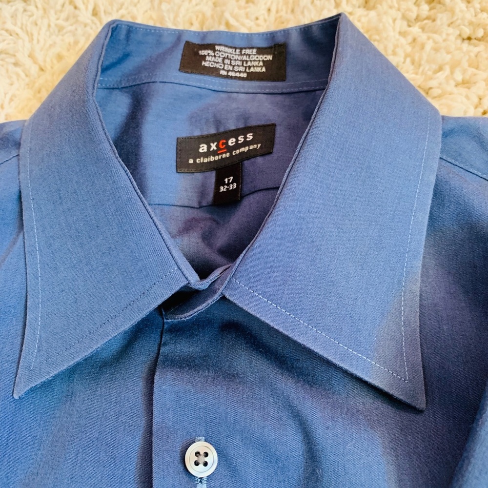 AXCESS WRINKLE FREE BLUE LONG SLEEVE  17 36/37